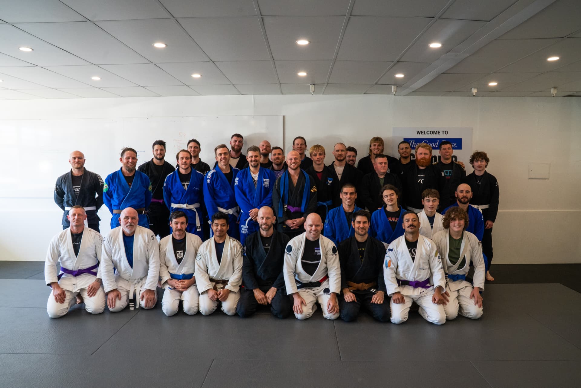 The Good Dose adult team on the mats in Wynnum